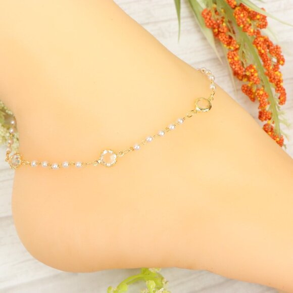 "Handmade Anklet – Elegant & Delicate Jewelry for Women | UNVRC1331 - Picture 9 of 10